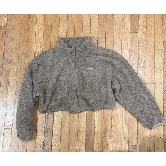 Skims Size 4X Teddy Crop Zip Up Desert NO HOODIE CROPPED FALL JACKET NWT - Picture 1 of 5